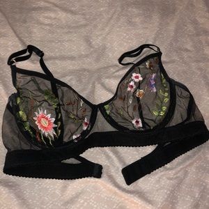 floral mesh bra